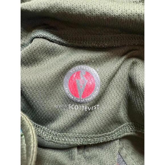 SCOTTeVEST 1/4 Zip Pullover TEC Long Sleeve Shirt Green Large Stretch Pocket - Picture 4 of 6